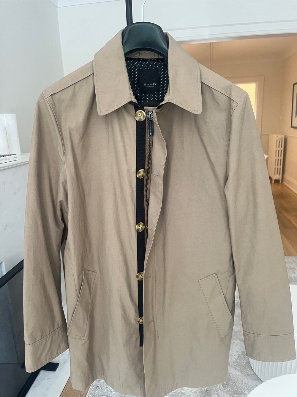 SAND Khaki Men's Lightweight Trench Coat - Size M (50 EU)